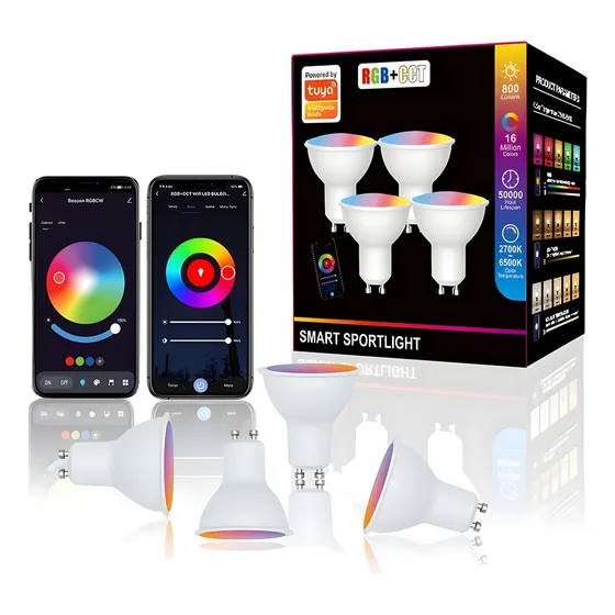 4 Bombillas Led Inteligentes De Color Regulables De 5 W