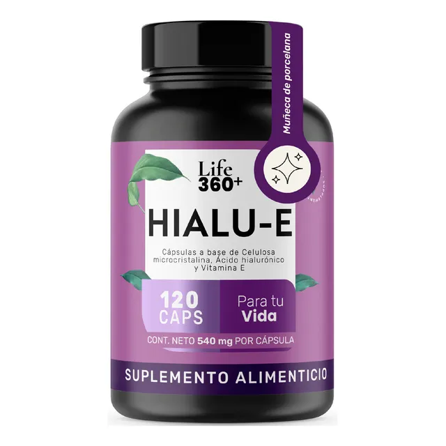 Life 360+ Hialu-e Ácido Hialurónico Vitamina E 120 Cápsulas