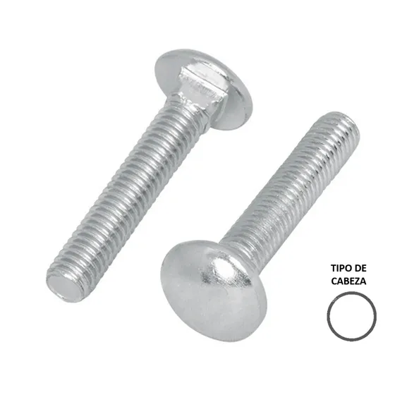 Tornillo Coche Galvanizado 1/4'' X 6'' (50 Pzs)