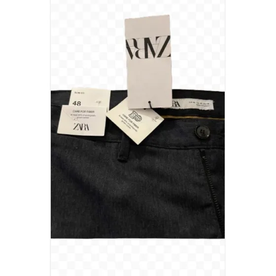 Pantalón Sport Zara De Vestir Gris Nuevo Talle 48 Slim Fit