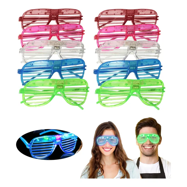 10 Lentes Luminosos Con Luces Led Gafas De Fiesta Vintage