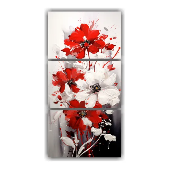 60x120cm Set 3 Artes De Pared Expresion Modernidad White And