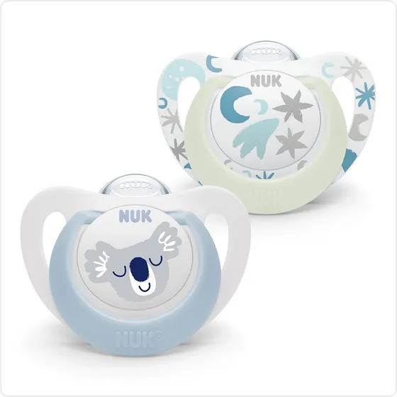 Chupetes Nuk Star Day & Night Bebe Luminoso Pack X 2 Un Color 0/6 Koala