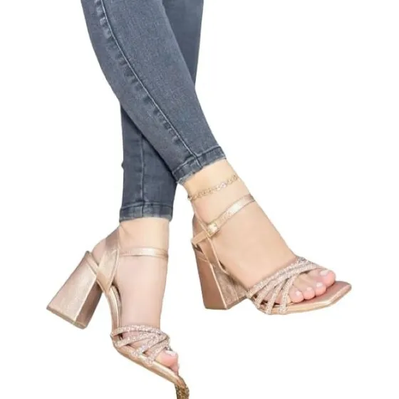 Sandalias De Tacón Medio Para Dama