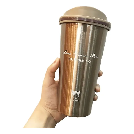 Vaso Termico Portátil Doble Capa De Acero Inoxidable Café