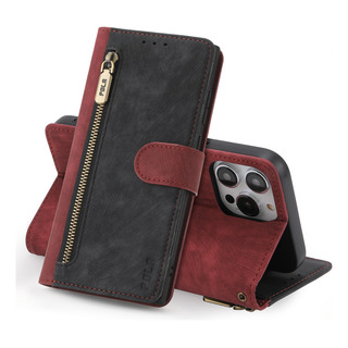Funda Tipo Cartera De Piel De Lujo Con Cremallera Para Iphon Funda Tipo Cartera De Piel De Lujo Con Cremallera Para Iphon
