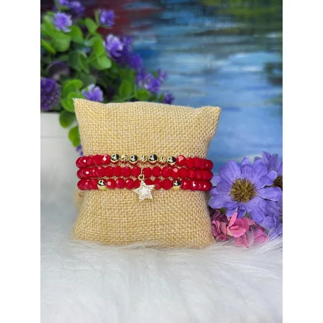 Set De Pulseras Cristales Checo 6mm
