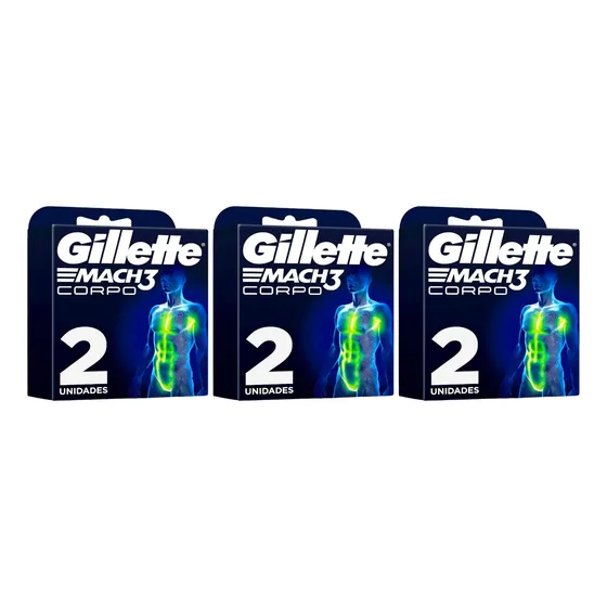 Kit 3 | Carga Gillette Mach3 Corpo