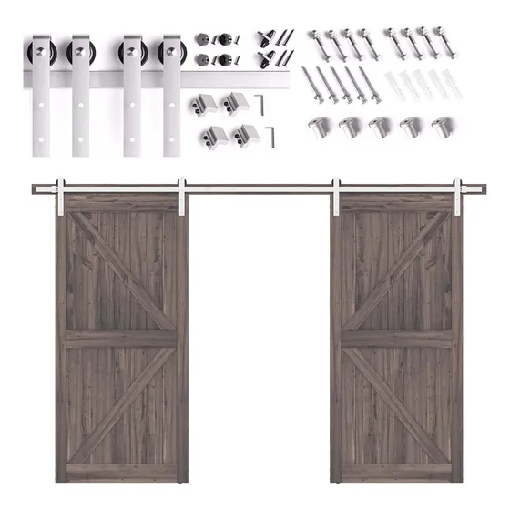 Kit Riel Corredera Granero 3mt Para Colgar 2 Puerta
