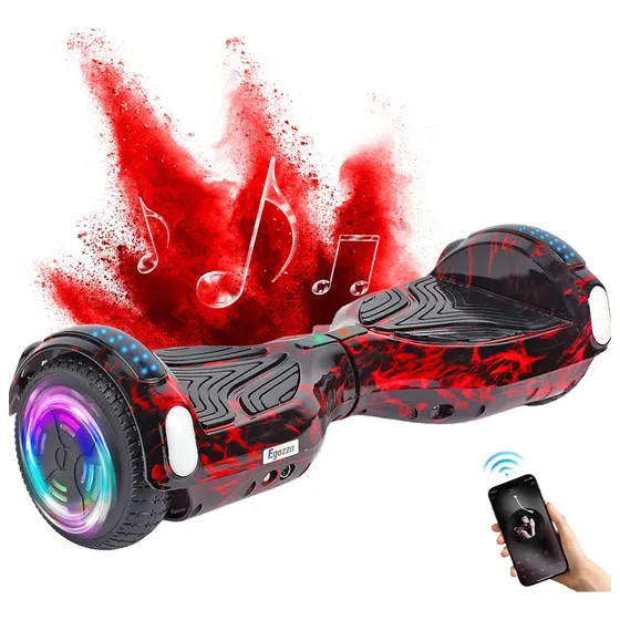 Hoverboard Elétrico Egazza K1 Chama Vermelha Com Bluetooth