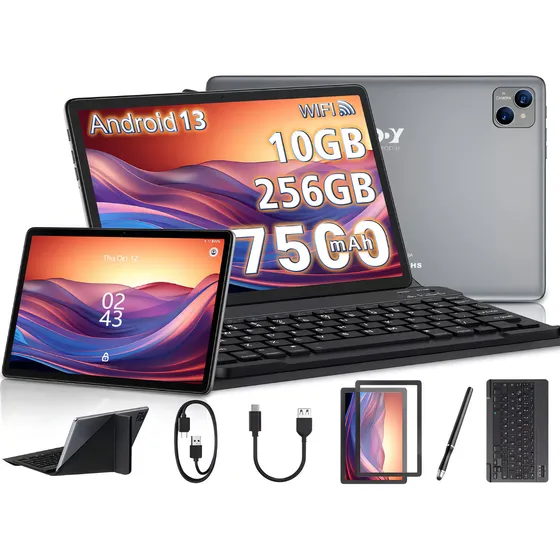 Tablet Xgody Proton M10 10.1" 10GB RAM 256GB ROM Android 13 Octa-Core 1.8GHz Funda Teclado Lápiz óptico