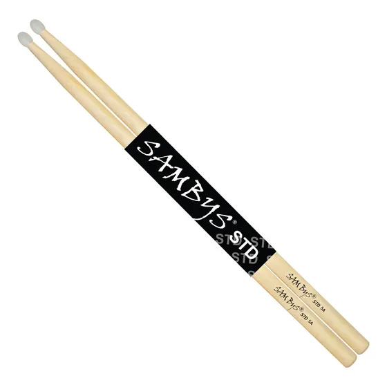 Palillos Baquetas Sambys Std 5a Punta Nylon Color Natural