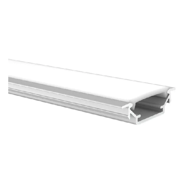 Perfil De Embutir Para Luz Led C Difusor Tira 3 Mt Aluminio