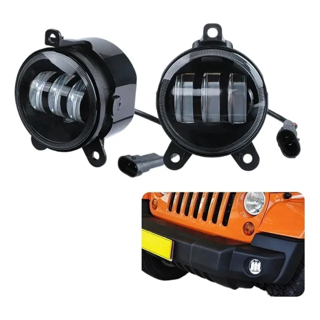 Faro Led Luz Blanca Neblinero  3.5 Pulgadas Fondo Negro