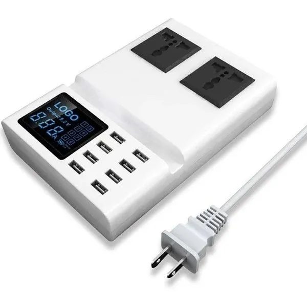 Fonte Alimentaçao 8 Portas Usb 8 Amp, Voltimetro Amperimetro