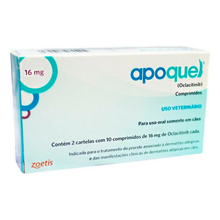 Apoquel Zoetis 16mg Anti Coceira Cães Com 20 Comprimidos Apoquel Zoetis 16mg Anti Coceira Cães Com 20 Comprimidos