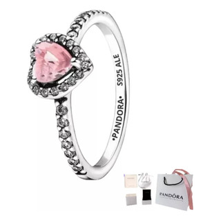 Anillo Pandora Original.corazón Elevado Rosa + Kit De Regalo Anillo Pandora Original.corazón Elevado Rosa + Kit De Regalo
