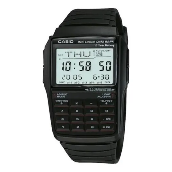 Reloj Digital Blanco Casio Vintage Dbc32-1a Con Banco De