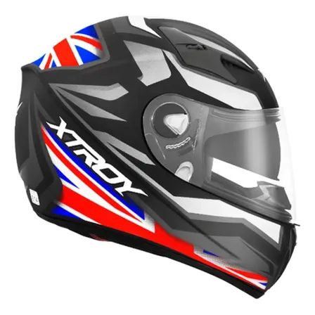 Capacete Ebf Xtroy Flag Com Óculos Interno + Narigueira Inglaterra Brilhante 59/60