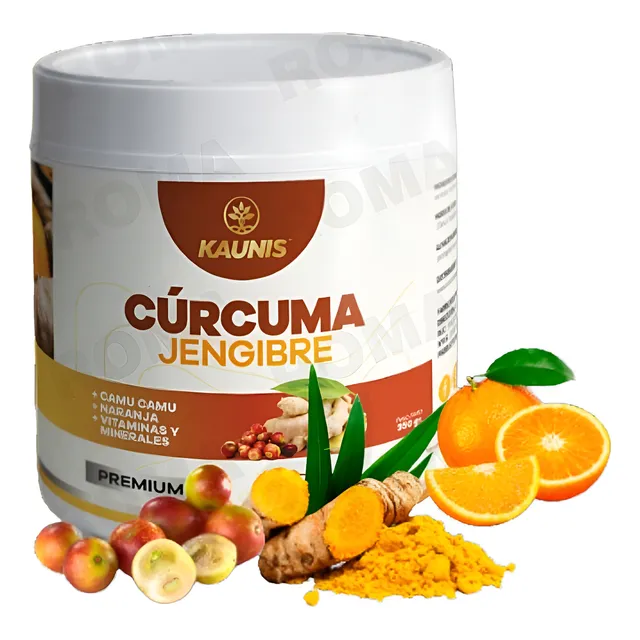 Curcuma Jengibre Camu Camu + Naranja+ Vitaminas Y Minerales