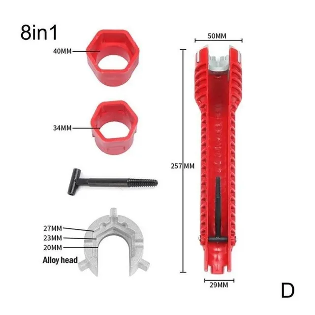 Llave Ayudante Plomero Fontanero Canilla 8 En 1 