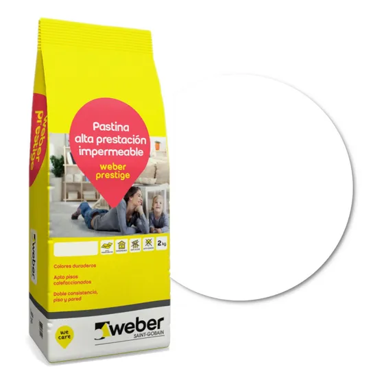 Pastina Weber Prestige Impermeabilizante Color Nieve 5 Kg Calidad Sibaco