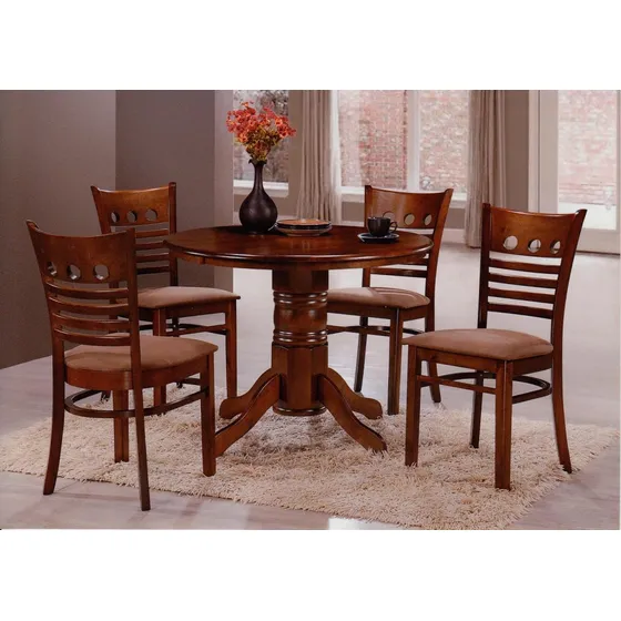 Juego De Comedor 4 Sillas Mesa Redonda Madera Maciza