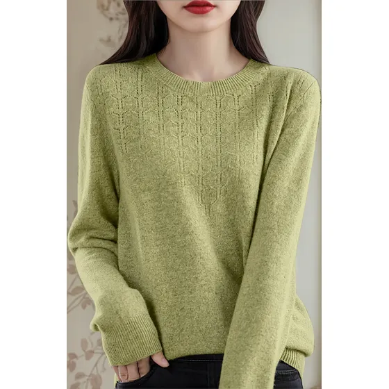 Sudadera De Punto Con Cuello En V Y Manga Larga Para Mujer, 