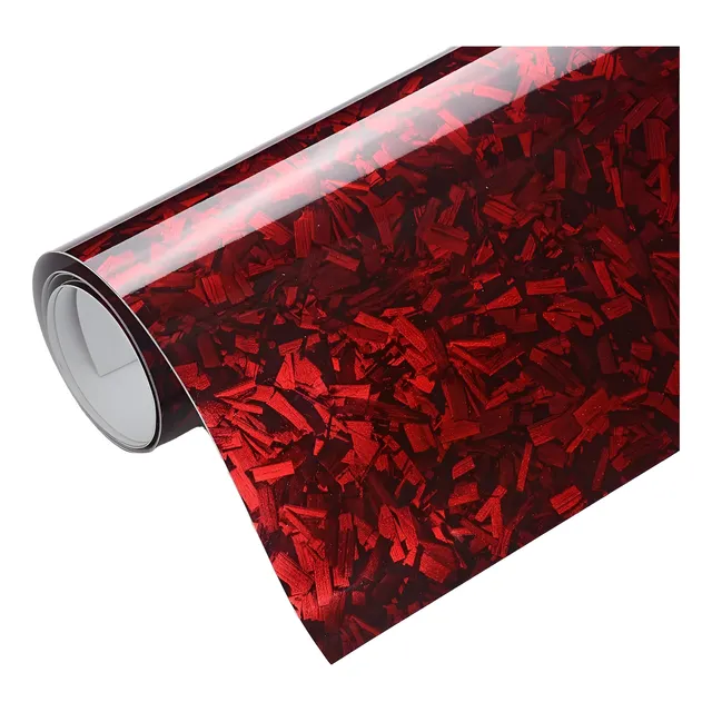 Vinil Fibra De Carbono Forjado Rojo