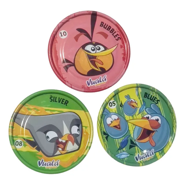 Angry Birds Vualá Sorpresa: 3 Caps (tazos) Metálicos