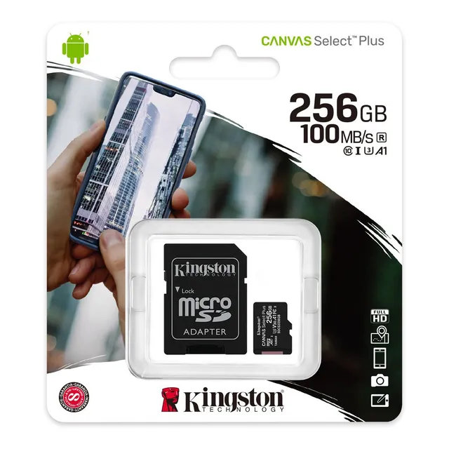 Tarjeta De Memoria Microsd Kingston Canvas Select Plus 256gb
