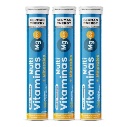 Multivitaminas + Mineras Efervescente Pack X3 German Energy