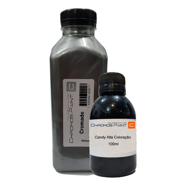 Tinta Cromada 500ml + Candy 100ml Cromo Kandy Colorido