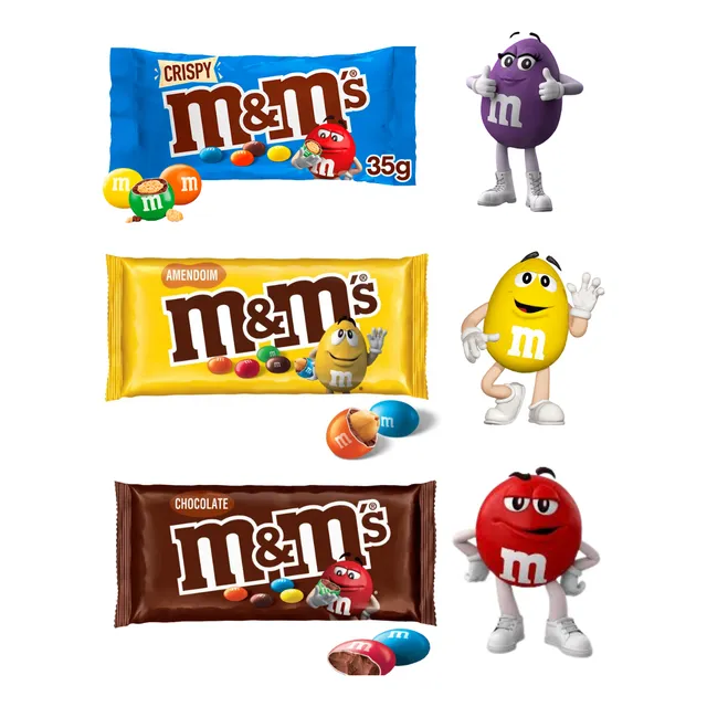 Kit 3 Chocolates M&ms Crispy 35g Original 45g E Amendoin 45g