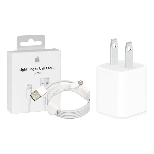 Cargador Original Para iPhone Cable 2 Metros + Cubo Apple 5w