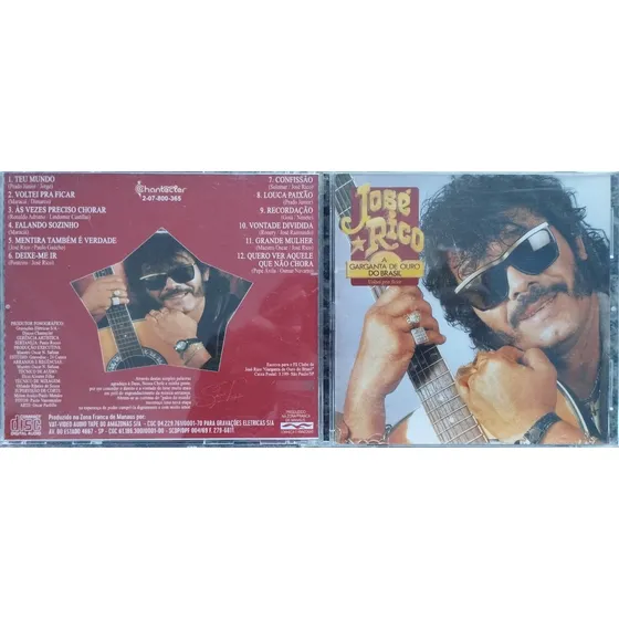 Cd José Rico (1992) Voltei Pra Ficar Com Encarte