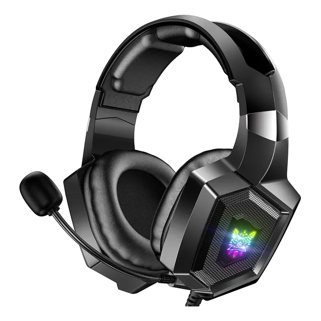 Auriculares Gamer Onikuma K8 Luz Led Rgb Sonido Envolvente Color Negro