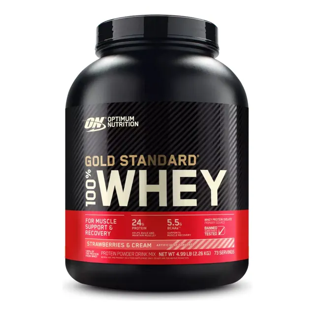On Proteina Whey Gold Standard 5 Lbs Sabor Fresas Con Crema
