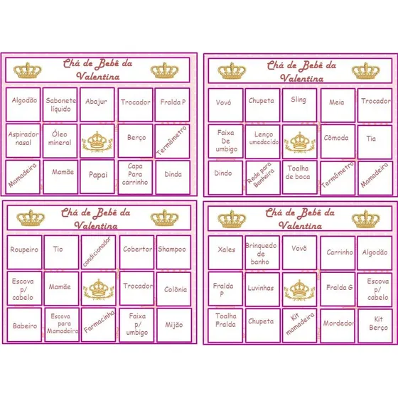 Kit Baby Bingo Para Chá De Bebê - Envio Por E-mail