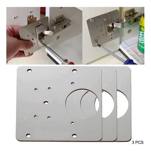 Kit de reparación de bisagras de 3 placas para muebles de puertas de gabinetes