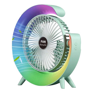 Ventilador De Escritorio Portatil Recargable Usb Con Rgb Luz Ventilador De Escritorio Portatil Recargable Usb Con Rgb Luz