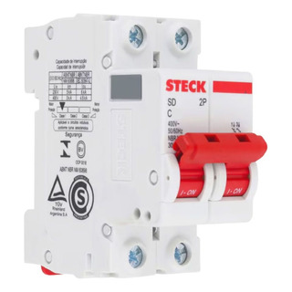 Disjuntor Steck Bipolar Din 10a Ate 63a Curva C (sdd62c) Disjuntor Steck Bipolar Din 10a Ate 63a Curva C (sdd62c)