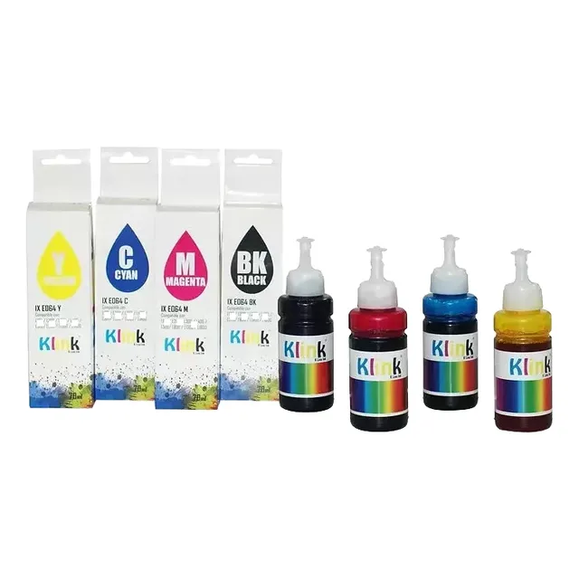4 Botellitas Compatible Con Ep 664 L110 L200 L210 L350