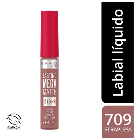 Labial Líquido Rimmel Lasting Mega Matte Acabado Mate Color 709