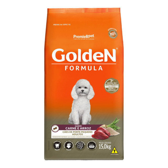 Ração Golden Fórmula Mini Bits Para Cães Adultos De Pequeno Porte Sabor Carne E Arroz 15kg Ração Golden Fórmula Mini Bits Para Cães Adultos De Pequeno Porte Sabor Carne E Arroz 15kg