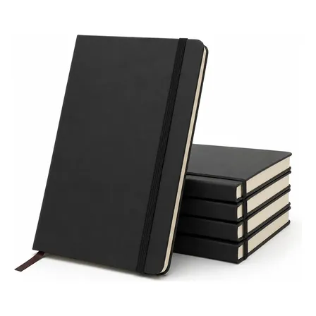 5 Cadernetas Moleskine A5 Executiva Anotação Caderno Preto Preto Sem Pauta