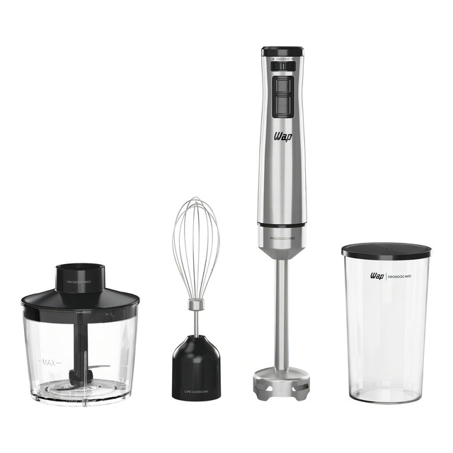 Mixer 3 Em 1 Wap Wm1 Processador Portátil Inox Com Batedor De Claras Mixer 3 Em 1 Wap Wm1 Processador Portátil Inox Com Batedor De Claras