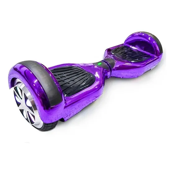 Hoverboard Skate Infantil Bluetooth Com Leds Roxo Cromado
