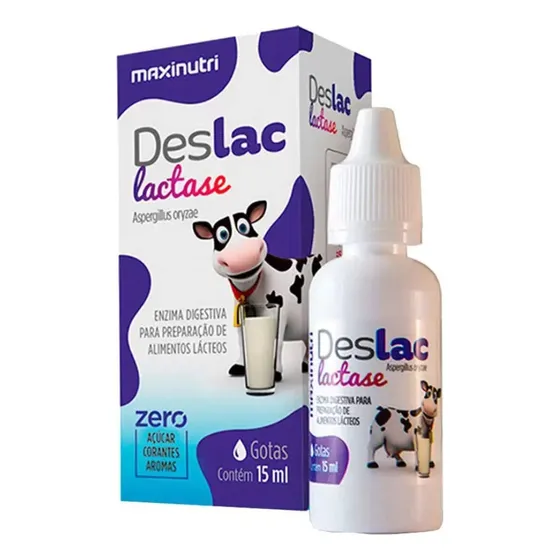 Deslac Lactase Gotas 15ml Intolerância Lactose - Maxinutri Sabor Sem sabor