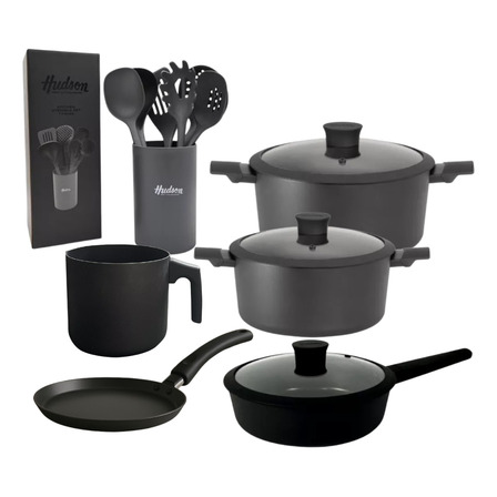 Juego De Bateria De Cocina Hudson Negro Daily 15 Piezas Juego De Bateria De Cocina Hudson Negro Daily 15 Piezas